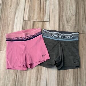 Nike Pro Pink and Gray Shorts Bundle